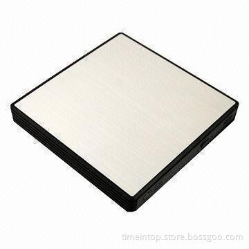 External DVD Writer/Burner Drive with Plastic Bottom Cover and Aluminum Top Cover